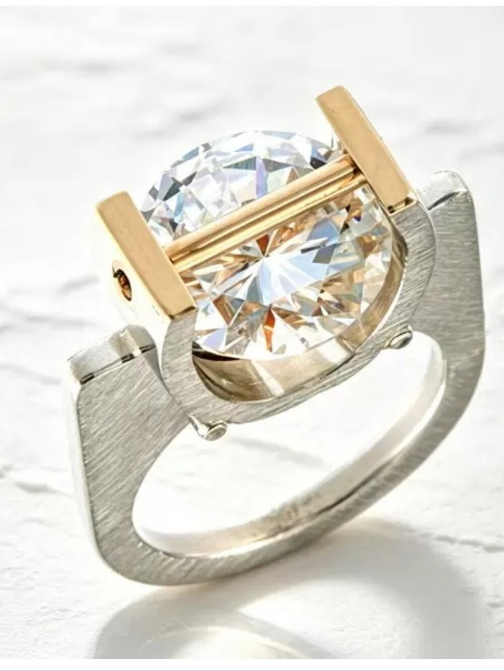 NWT 6.8ct Tension Cut Statement Ring